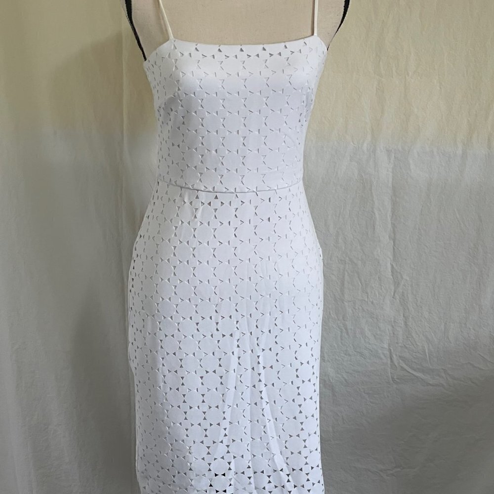 NWT Trina Turk White Spaghetti Strap Cutout Party Dress Size 2  *